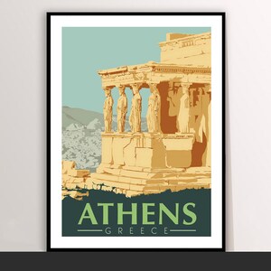 Griechenland, Athen Vintage Reiseplakat, Geschenkidee, Museumsqualitätsdruck
