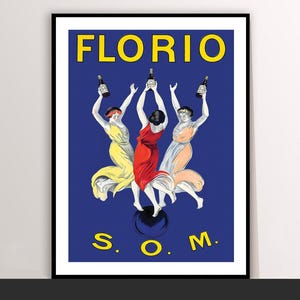 Florio S.O.M. Vintage Canvas Roll Poster by Leonetto Cappiello Food&Drink Poster - Art Deco, Poster Print, Gift Idea, Print Buy 2 Get 1 Free