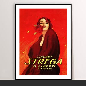 Vintage Liquore Strega Art Deco Canvas Poster Print
