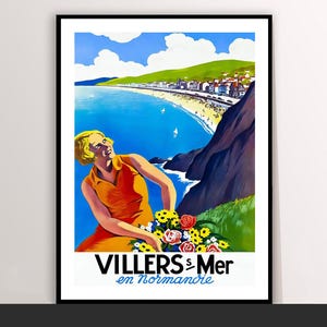 Villers Sur Mer Vintage Travel Poster: Normandy, France