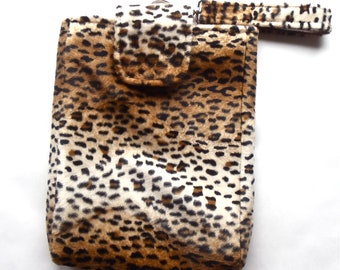 Animal Print Fabric Tablet Sleeve with Handle. Faux Fur Mini Laptop Case. Animal Print Electronics Accessory. Birthday Gift for Her.