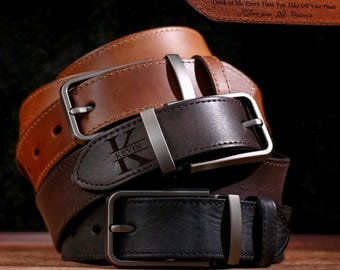 Ceinture en cuir personnalisée pour anniversaire - Ceinture personnalisée fabriquée à la main pour lui, cadeau de Noël pour mari, cadeau pour lui