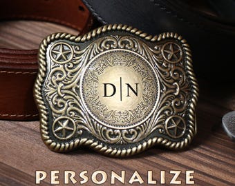 Fibbia per cintura da sposo incisa, cintura da rodeo sostitutiva, fibbia per cintura da cowboy western personalizzata, accessori per cinture da uomo con fibbia Country