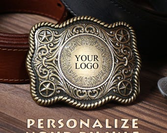 Personalized mens belt buckles, Custom western belt buckles with your logo, Father's Day gift For Him, Engraved cowboy buckles for groomsman