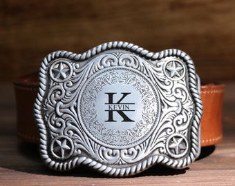 Personalized Western Cowboy Belt Buckle, Replacement Rodeo Belt Buckle, Country Men's Belt Accessories, Engraved Groomsmen Belt Buckle