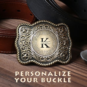 Hebillas de cinturón occidentales personalizadas, hebillas de cinturón personalizadas para hombre, hebillas de cinturón con letras, regalo para padrinos de boda, hebillas de vaquero grabadas, regalo para el Día del Padre