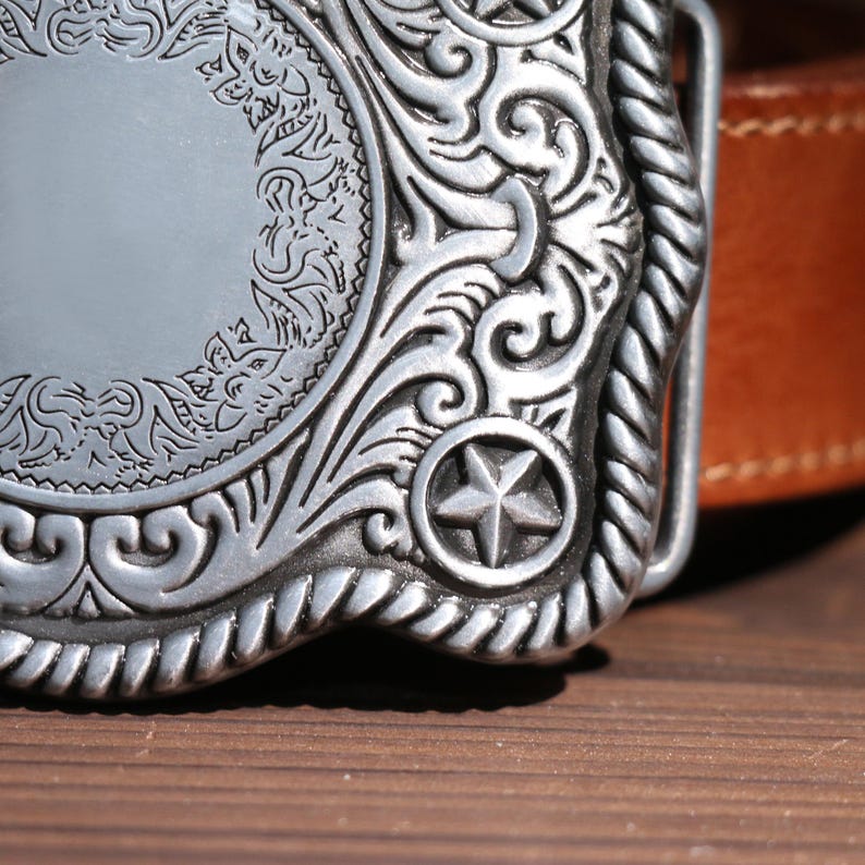 Personalized mens belt buckles, Custom western belt buckles with your logo, Gift For Him, Engraved cowboy buckles for groomsman image 8