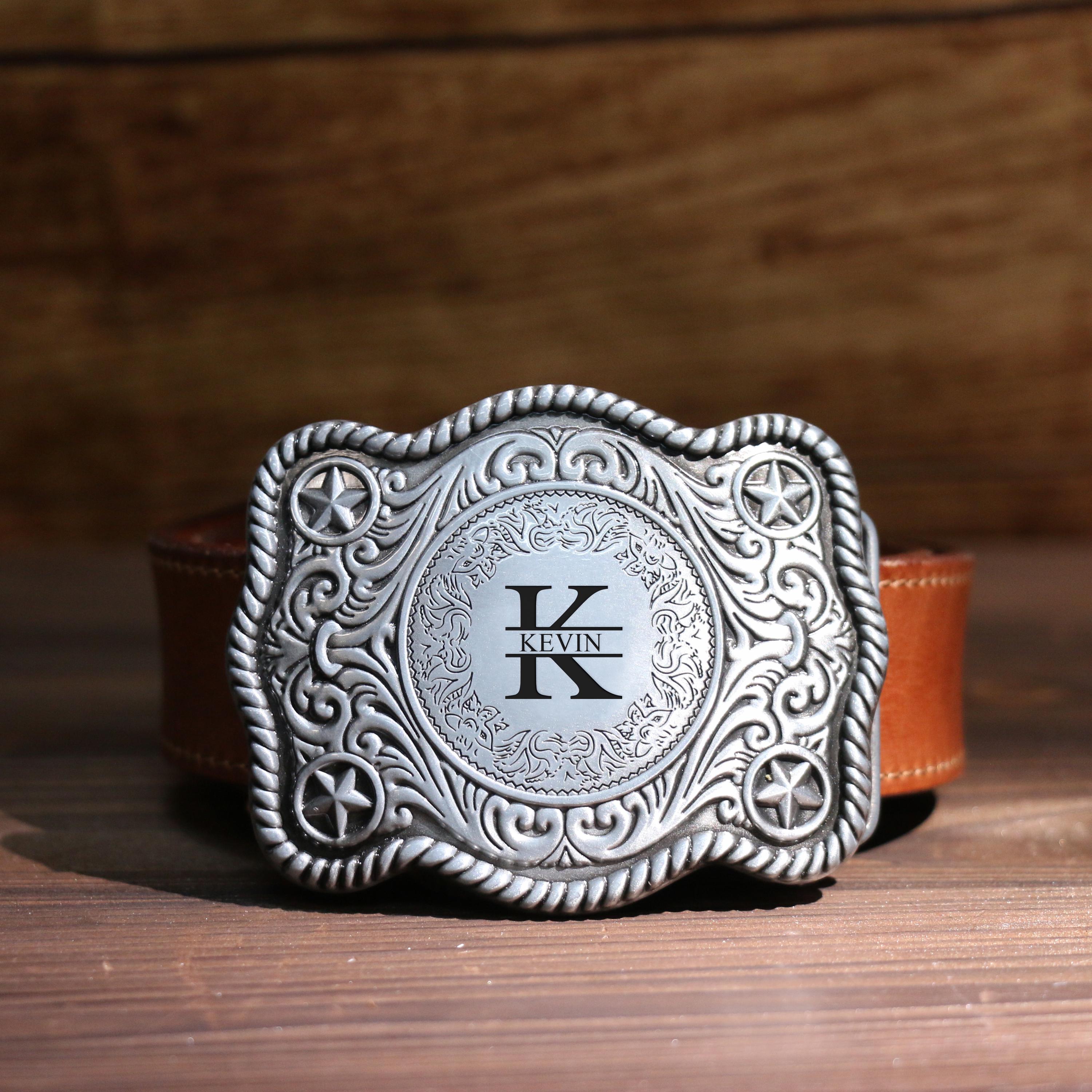 Boucle De Ceinture Western Initiale 'O' – Rodeo Cowboy – Tons Or Et Argent