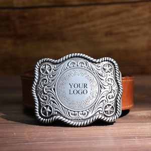 Personalized mens belt buckles, Custom western belt buckles with your logo, Gift For Him, Engraved cowboy buckles for groomsman image 6