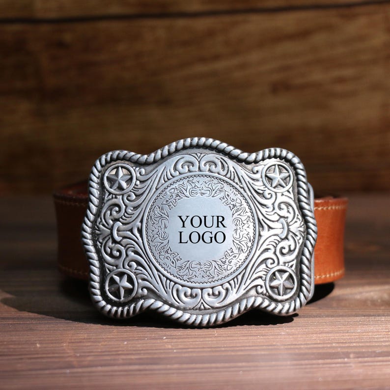 Personalized mens belt buckles, Custom western belt buckles with your logo, Gift For Him, Engraved cowboy buckles for groomsman image 6