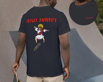 Jesus Shreds T-Shirt: Christian Skateboarding Graphic Tee