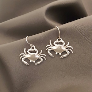 Sterling Silver Crab Earrings