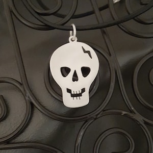 Pendentif tête de mort en argent sterling