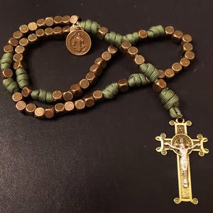 Handmade Bronze St. Benedict Rosary: Custom Paracord Catholic Gift