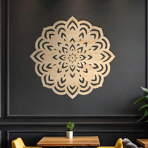 Elegant Wooden Mandala, Wood Wall Art Flower, Wood Mandala Wall Art, Laser Cut Mandala, Mandala Wall Hangings, Geometric Mandala Wall Wood