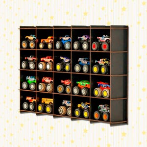 Monster Truck Display Case, Monster Truck Storage, Toy Car Shelf, Toy Car Display Shelf, Model Car Storage, Monster Car Organizer