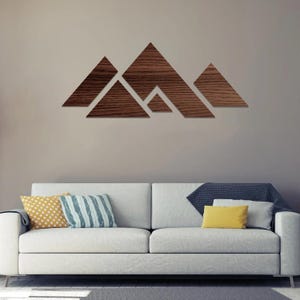 Wooden Wall Art Mountains, Geometric Mountain Wall Art, Abstract Wooden Mountain Wall Art, Abstract Minimalist Wall Art, Wooden Wall Hanging