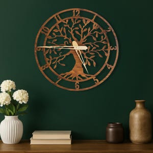 Baum Wanduhr, Baum des Lebens Uhr, Holzwanduhr, Natur Wanduhr, Wanduhr Silent Wood, Wanduhr Unikat, Holzuhr Dekor