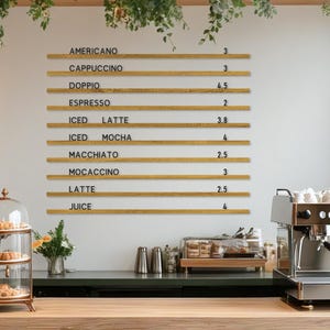 Wooden Letter Board, Wall Menu, Letter Board, Changeable Letter Board, Message Board, Cafe Menu Holder, Baker Menu, Coffee Bar Sign