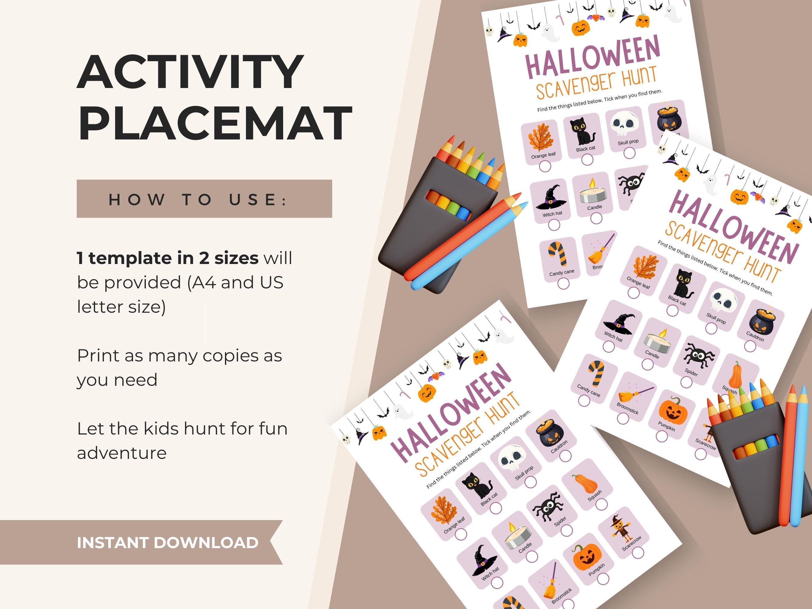Halloween Scavenger Hunt for Kids – Printable Classroom Party Game ...