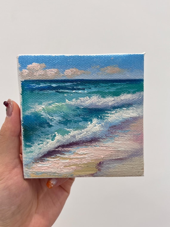 油絵 リアル ビーチ 絵画 ブルガリア 海の油絵 キャンバス 日の出