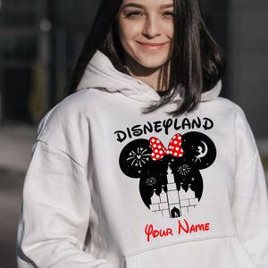 Personalised Disneyland Paris Hoodie, Disney Mickey Minnie Group Family Vacation, Custom Name Text Hoodie, Adult Unisex Kids Hood Top