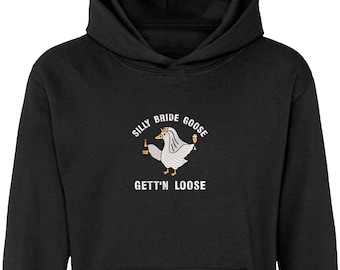 Sudadera con capucha bordada de novia de ganso tonto, divertida para amantes de los gansos, regalo de boda a juego para pareja casada, sudadera con capucha unisex