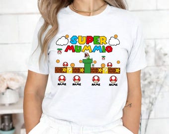 Camiseta personalizada de Super Mamá, regalo personalizado para el Día de la Madre