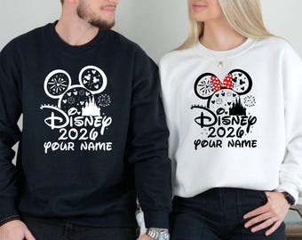 Personalised Family Disneyland Paris Jumper, Group Family 2026 Vacation Trip, Disneyland 2026 Custom Name Jumper, Adult Unisex Kids Top