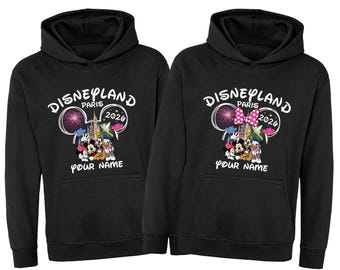 Sudadera con capucha personalizada para Disneyland París, viaje familiar en grupo 2026, sudadera con capucha con nombre personalizado para Disneyland 2026, sudadera unisex para adultos y niños.