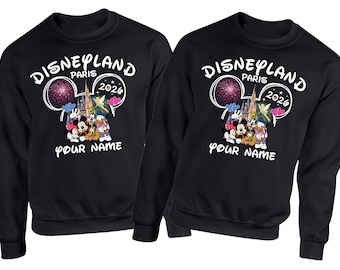 Maglione personalizzato per la famiglia Disneyland Paris, viaggio di gruppo per la famiglia 2026, maglione con nome personalizzato Disneyland 2026, maglietta unisex per adulti e bambini