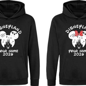 Personalised Family Disneyland Paris Hoodie, Group Family 2026 Vacation Trip, Disneyland 2026 Custom Name Hoodie, Adult Unisex Kids Hood Top image 3