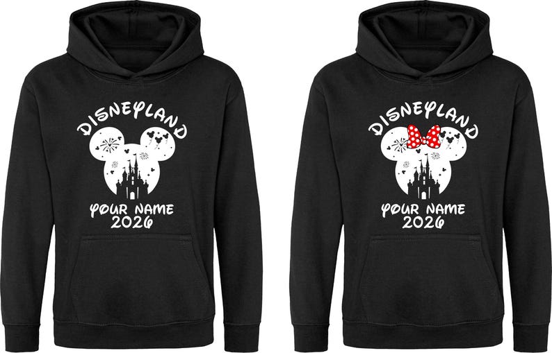 Personalised Family Disneyland Paris Hoodie, Group Family 2026 Vacation Trip, Disneyland 2026 Custom Name Hoodie, Adult Unisex Kids Hood Top image 3