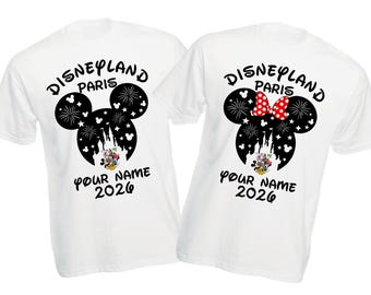 Personalised Disneyland Paris 2026 Family T-Shirt, Group Family Holiday Vacation, Mickey And Friends Custom Name shirt, Unisex Kids Tee Top