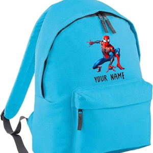 Personalised Spider-Man backpack, Travel holiday boys girls&#39; bag, School/Nursery, Spider-Man PE Kit/Gym/Swimming School Rucksack Bag