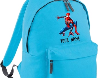 Personalised Spider-Man backpack, Travel holiday boys girls' bag, School/Nursery, Spider-Man PE Kit/Gym/Swimming School Rucksack Bag