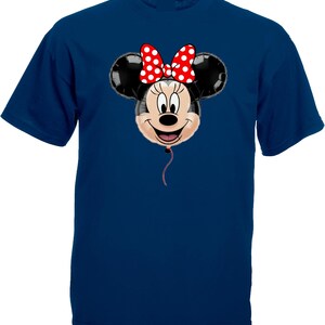 Maglietta Disney Minnie Mouse con palloncino, maglietta per viaggio a Disneyland, maglietta coordinata per le vacanze Navy