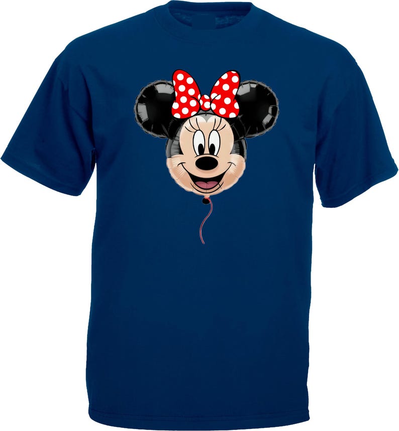 Maglietta Disney Minnie Mouse con palloncino, maglietta per viaggio a Disneyland, maglietta coordinata per le vacanze Navy