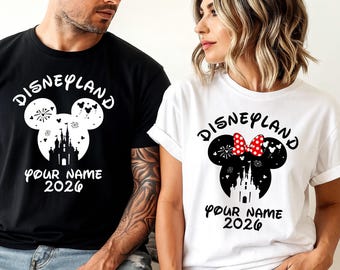 Personalised Disneyland Paris 2026 Family T-Shirt, Group Family Holiday Vacation, Mickey And Friends Custom Name shirt, Unisex Kids Tee Top