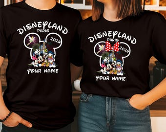 Personalised Disneyland Paris 2026 Family T-Shirt, Group Family Holiday Vacation, Mickey And Friends Custom Name shirt, Unisex Kids Tee Top