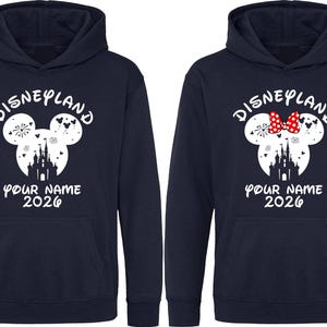 Personalised Family Disneyland Paris Hoodie, Group Family 2026 Vacation Trip, Disneyland 2026 Custom Name Hoodie, Adult Unisex Kids Hood Top image 11