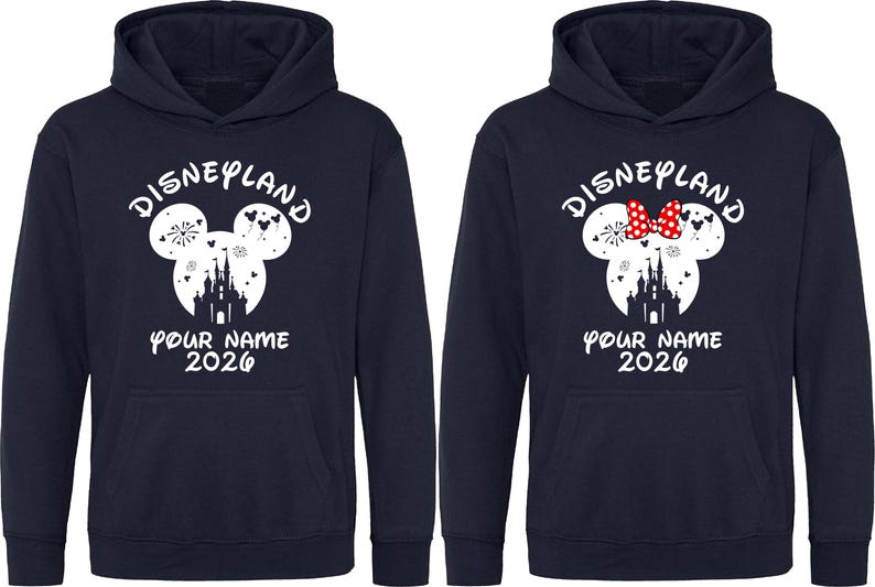 Personalised Family Disneyland Paris Hoodie, Group Family 2026 Vacation Trip, Disneyland 2026 Custom Name Hoodie, Adult Unisex Kids Hood Top image 11