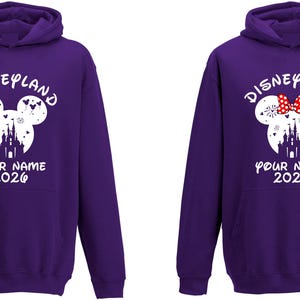 Personalised Family Disneyland Paris Hoodie, Group Family 2026 Vacation Trip, Disneyland 2026 Custom Name Hoodie, Adult Unisex Kids Hood Top image 12
