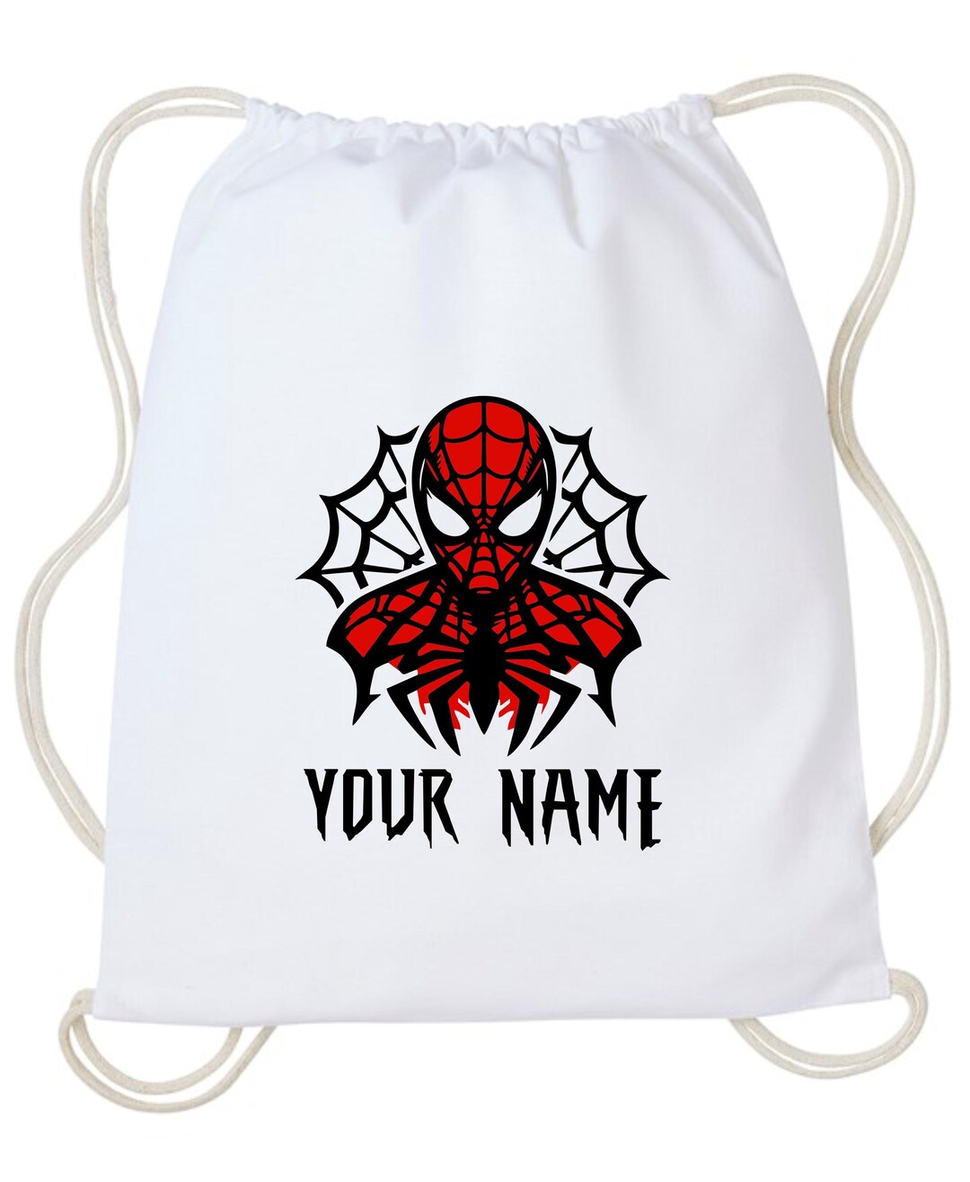 Personalised Spider-man Backpack Spidey Drawstring Backpack , Gym Bag ...