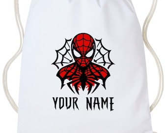 Personalised Spider-Man Backpack Spidey Drawstring backpack , Gym Bag, Spider-Man lover, Your School PE Kit Rucksack kids Spidey Gift Bag