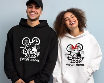 Spersonalizowana rodzinna bluza z kapturem Disneyland Paris, grupowy rodzinny wyjazd wakacyjny 2026, spersonalizowana bluza z kapturem Disneyland 2026 z imieniem, bluza z kapturem dla dorosłych unisex dla dzieci