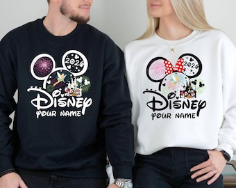 Suéter familiar personalizado de Disneyland París, viaje familiar en grupo 2026, suéter con nombre personalizado de Disneyland 2026, camiseta unisex para adultos y niños.