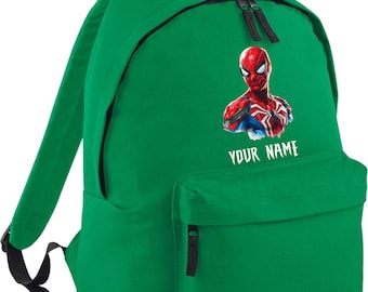 Personalised Spider-Man backpack, Travel holiday boys girls' bag, School/Nursery, Spider-Man PE Kit/Gym/Swimming School Rucksack Bag