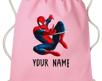 Mochila personalizada de Spider-Man, bolsa con cordón personalizada de Spidey 2026, mochila escolar para niños con equipo de educación física, bolsa de regalo de Spidey.