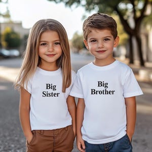 Personalised Embroidered Big Brother & Sister T-shirt, Big Brother Tee, Big Sister Shirt, Sibling Announcement, Sibling Birthday Gift TeeTop